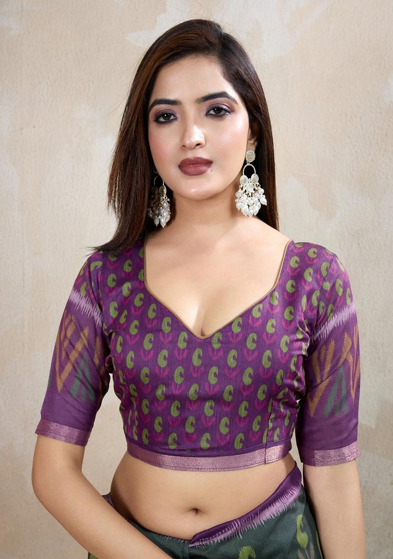 Grey Embroidery Chanderi Saree Set - Indya