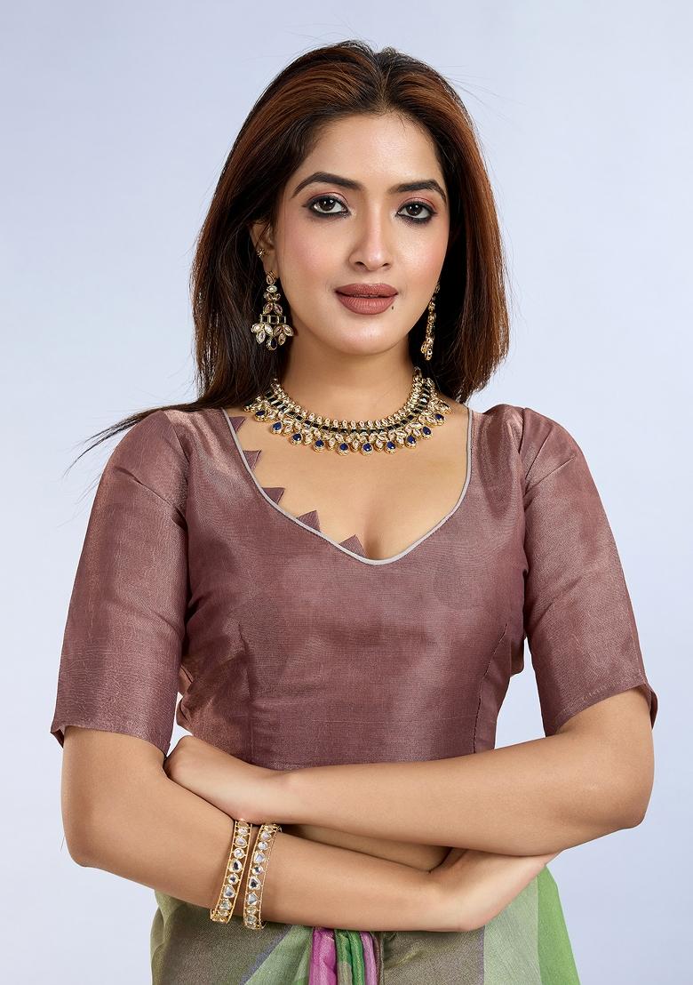 Multicolor Embroidery Silk Saree Set - Indya