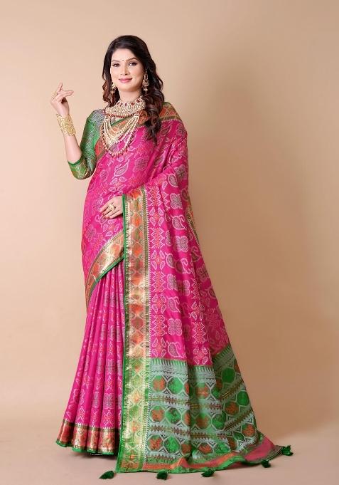 Multicolor Weaving Work Silk Saree Set