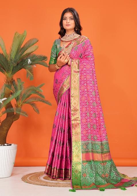 Multicolor Weaving Work Silk Saree Set