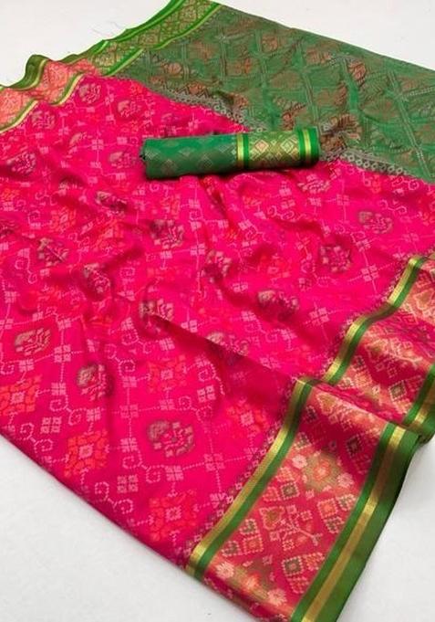 Multicolor Weaving Work Silk Saree Set