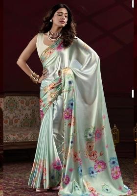 Light Green Gota Patti Silk Saree Set