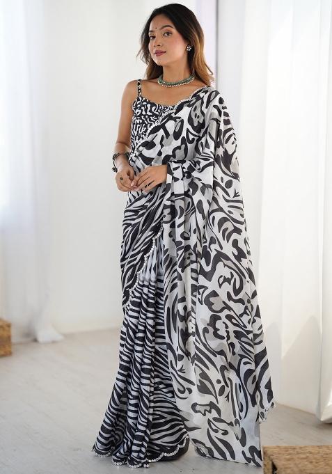 Multicolor Gota Patti Silk Saree Set