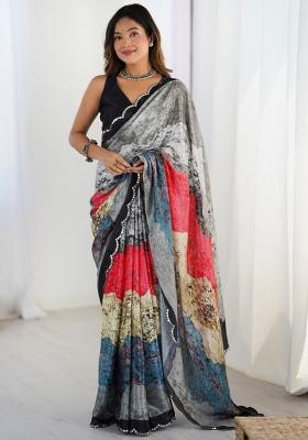 Multicolor Gota Patti Silk Saree Set