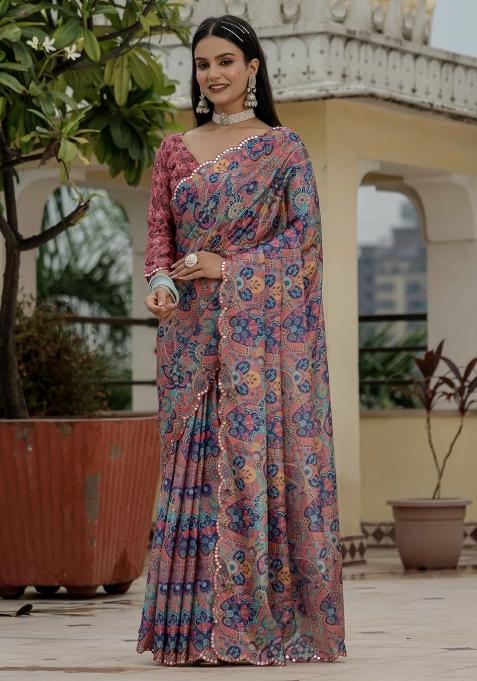 Multicolor Gota Patti Silk Saree Set