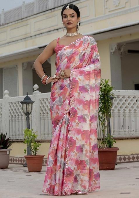 Multicolor Gota Patti Silk Saree Set