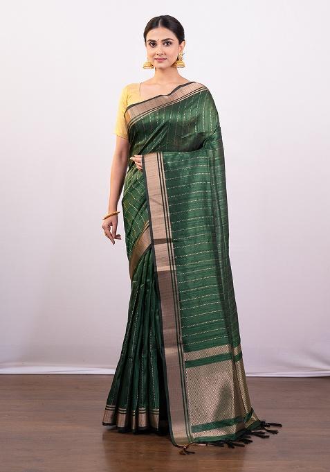 Green Woven Silk Saree