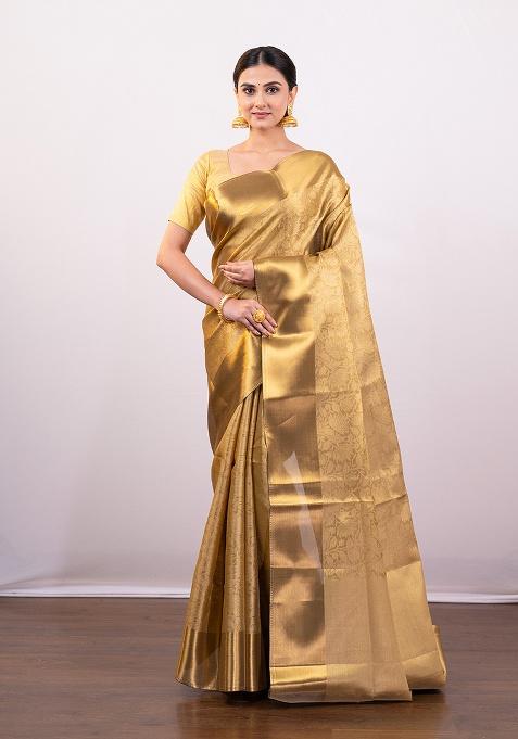 Gold Woven Silk Saree