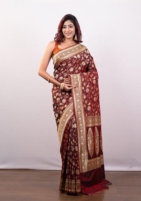 Red Woven Silk Saree