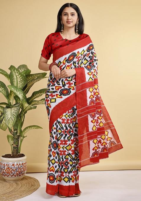 Multicolor Printed Cotton Saree