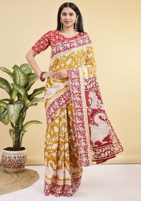 Multicolor Printed Cotton Saree