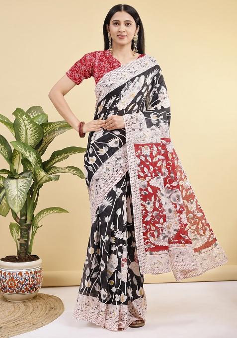 Multicolor Printed Cotton Saree