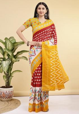 Multicolor Printed Cotton Saree