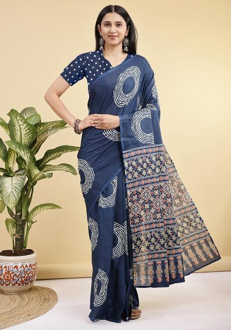Multicolor Printed Cotton Saree