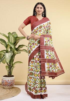 Multicolor Printed Cotton Saree