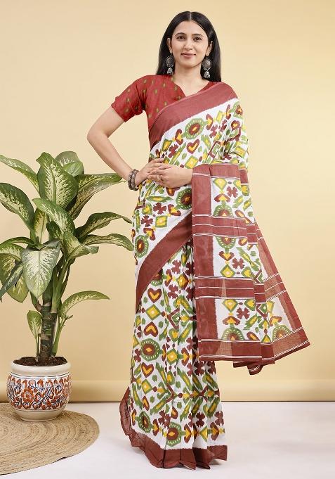 Multicolor Printed Cotton Saree