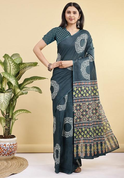 Multicolor Printed Cotton Saree