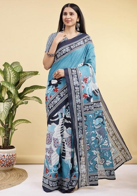 Multicolor Printed Cotton Saree