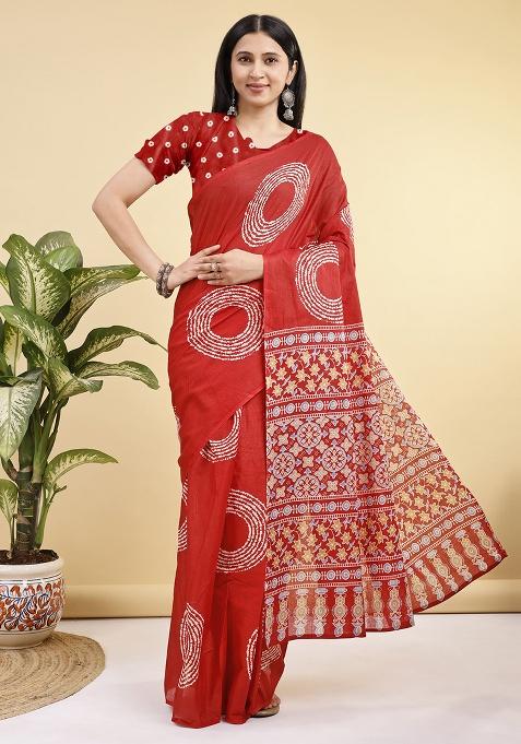 Multicolor Printed Cotton Saree
