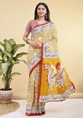 Multicolor Printed Cotton Saree