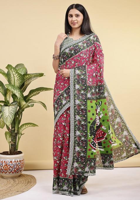 Multicolor Printed Cotton Saree