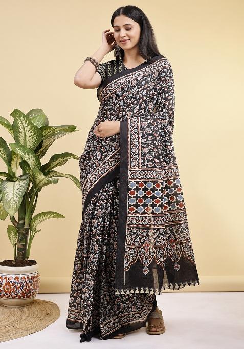 Multicolor Printed Cotton Saree