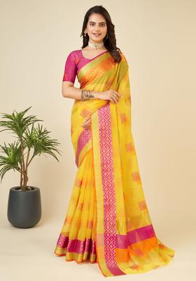 Multicolor Zari Work Silk Saree Set