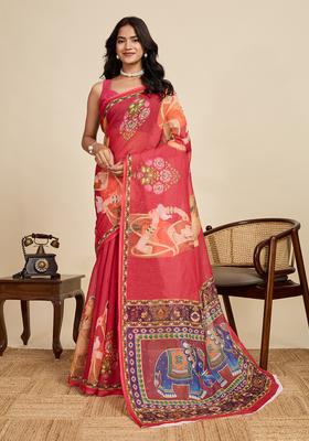 rama Zari Work Poly Blended Saree Set
