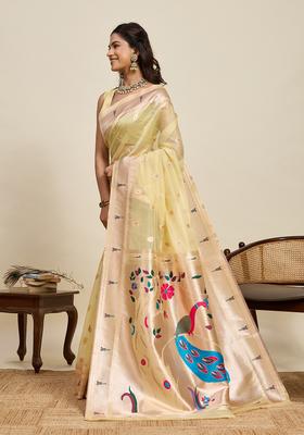 SILVAR GOLD Zari Work Silk Saree Set