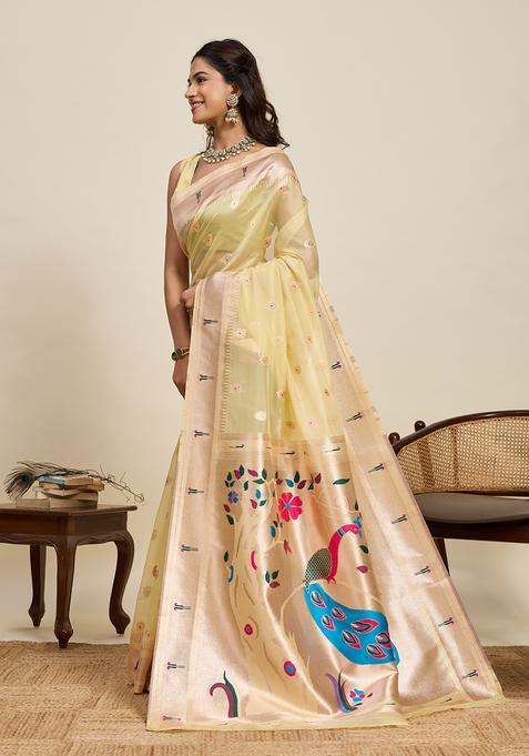 SILVAR GOLD Zari Work Silk Saree Set