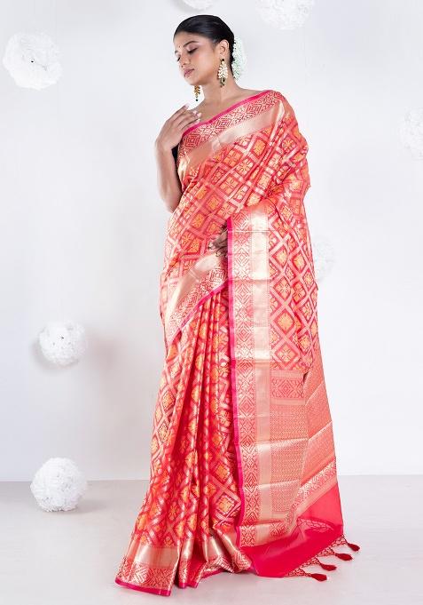 Red Woven Silk Saree