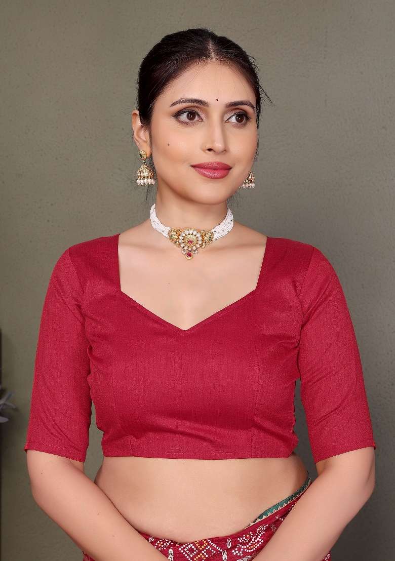 Maroon Gota Patti Work Silk Saree Set - Indya