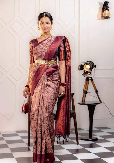 Purple Woven Silk Sarees