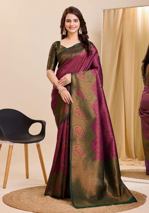 Black Woven Silk Sarees