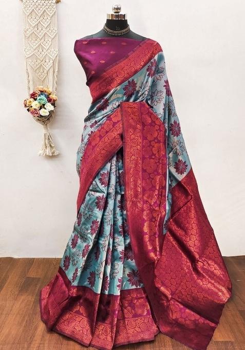 Red Woven Silk Sarees