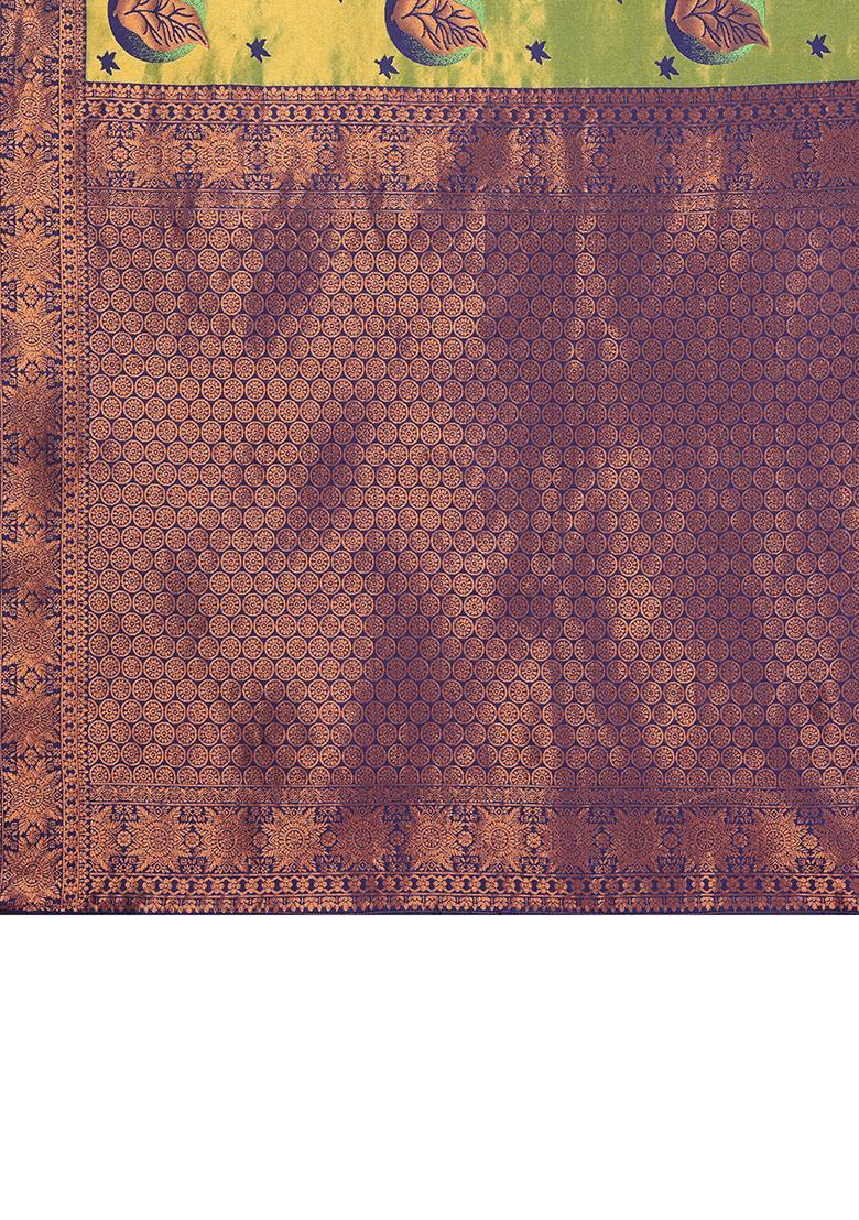 Multicolor Woven Silk Sarees - Indya