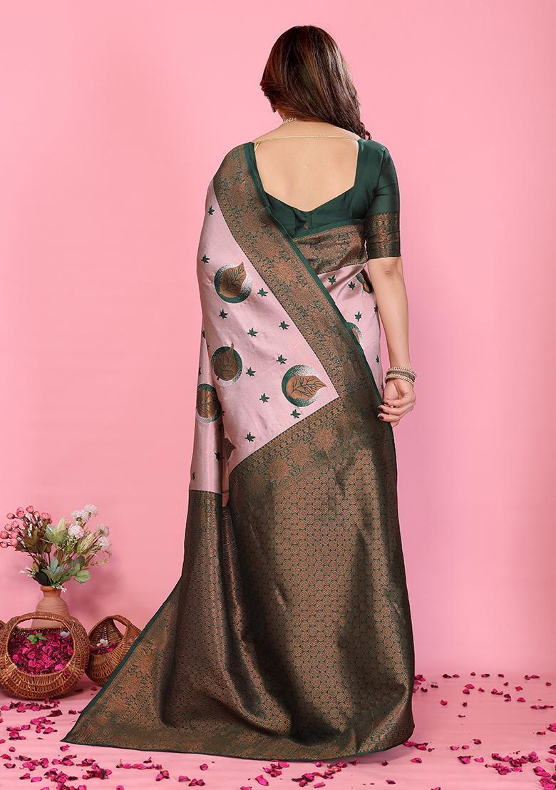 Multicolor Woven Silk Sarees - Indya