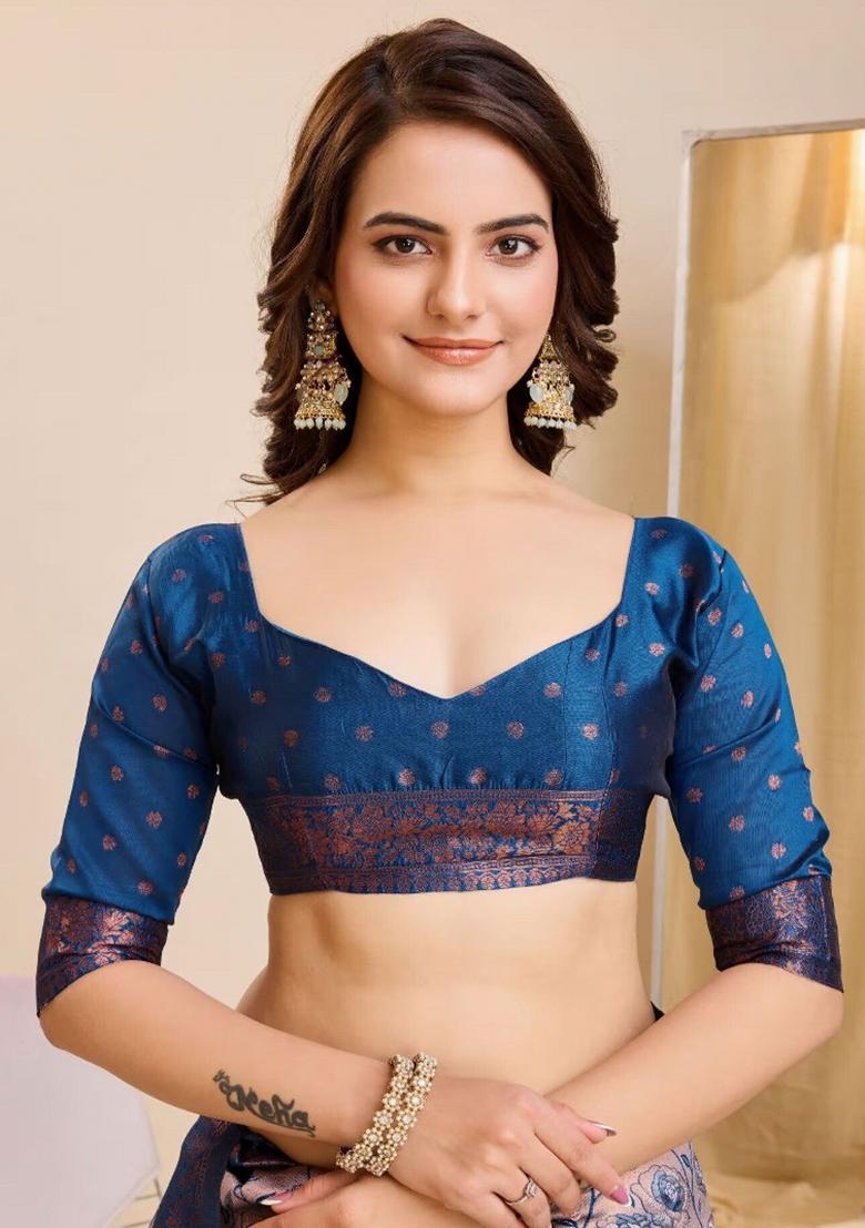 Multicolor Woven Silk Sarees - Indya