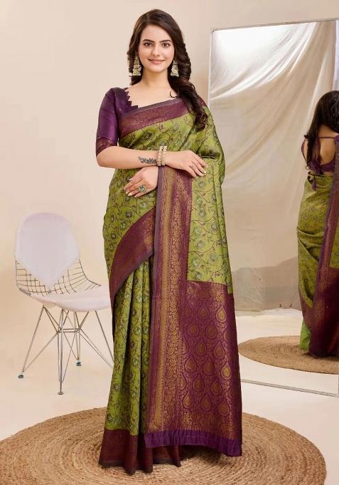 Multicolor Woven Silk Sarees
