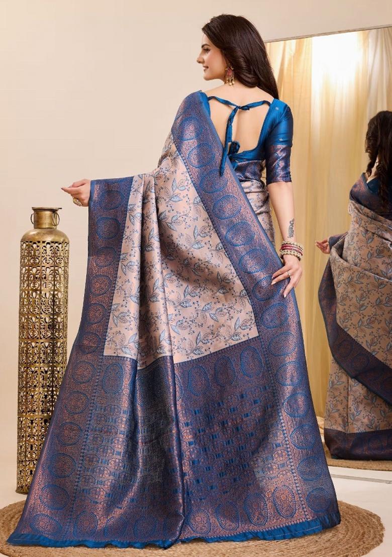 Multicolor Woven Silk Sarees - Indya