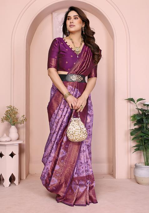Purple Woven Silk Sarees