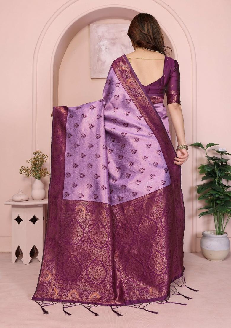 Multicolor Woven Silk Sarees - Indya