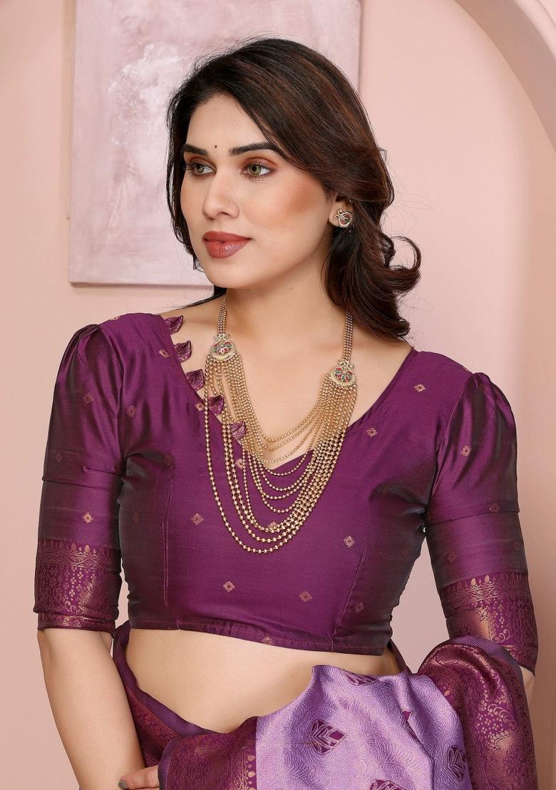 Multicolor Woven Silk Sarees - Indya