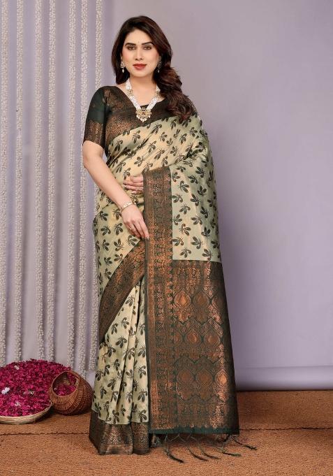 Green Woven Silk Sarees