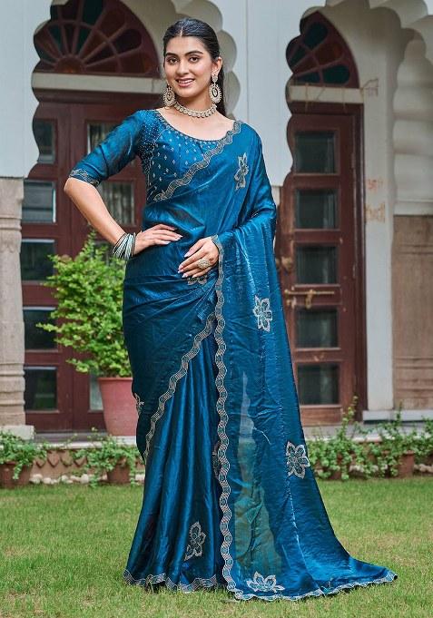 Rama Diamond Work Silk Saree