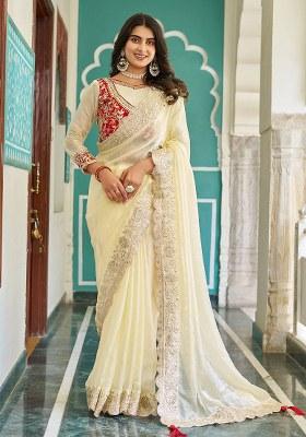 Red Gota Pati Work Silk Saree