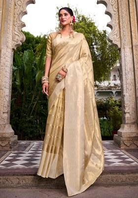 Golden Weaving Work Gold Tissue Saree