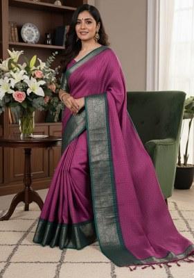 Pink Weaving Work Dola Chex Saree