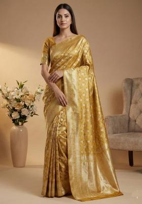 Chiku Weaving Work Silk Saree Set