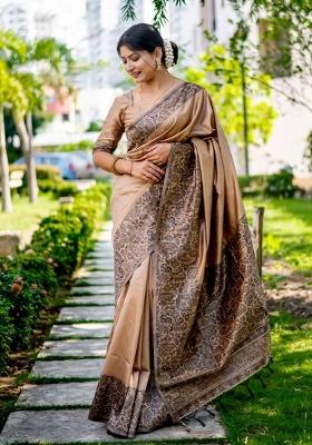 Chiku Weaving Work Silk Saree Set